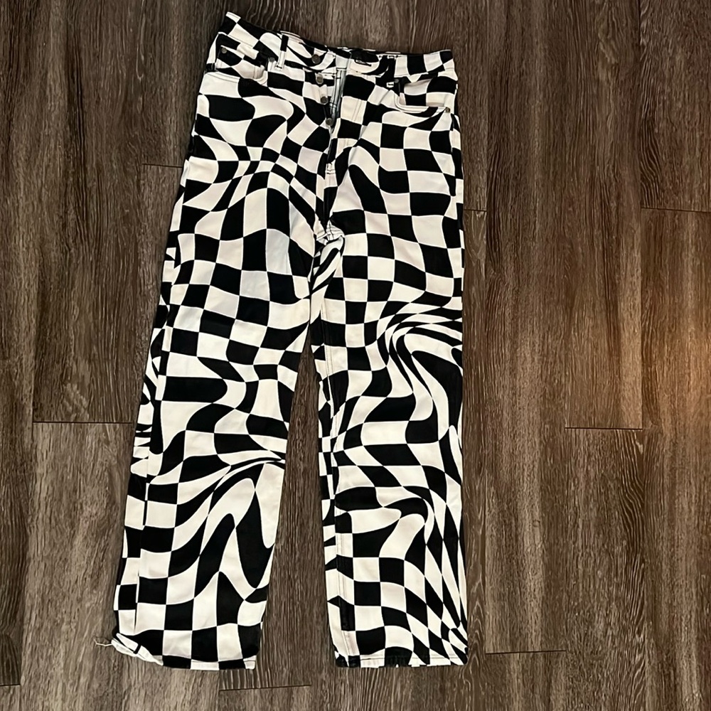 JADED London black and white jeans